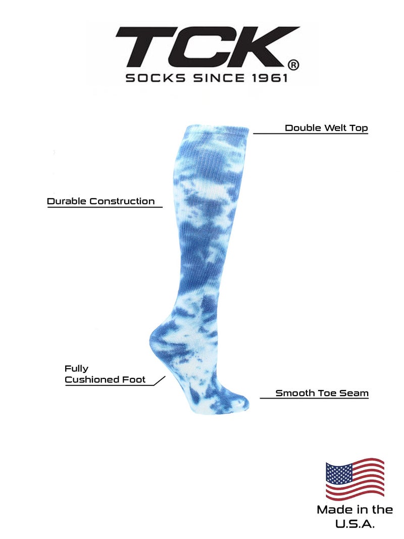 TCK Tie Dye Multisport Tube Socks (Royal/White, Small) - Image 4